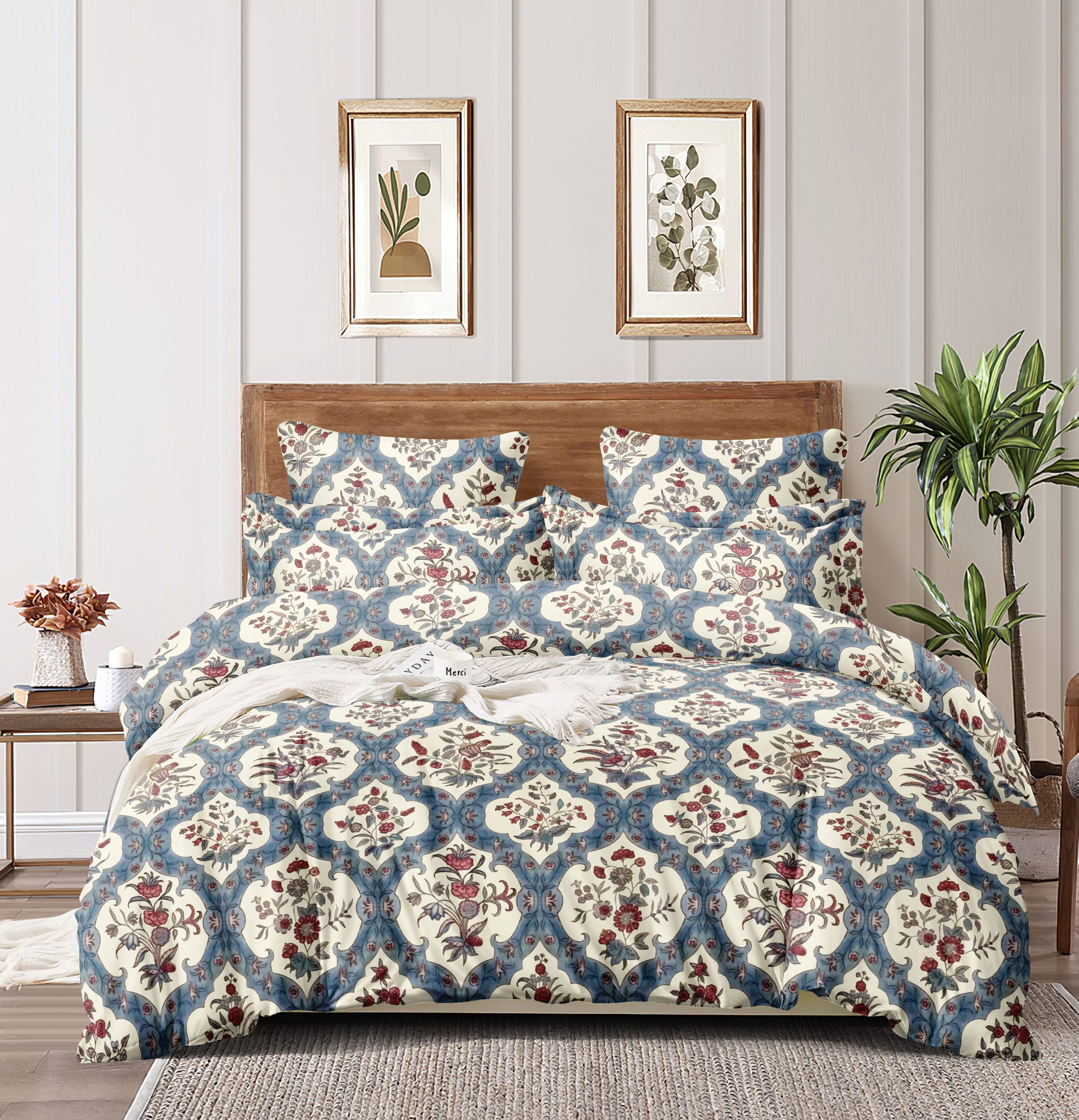 Homewards Mughal Jaal Pattern Double Bed Comforter – 100% Polyester, Ultra-Soft Handfeel, Color Fade Resistant