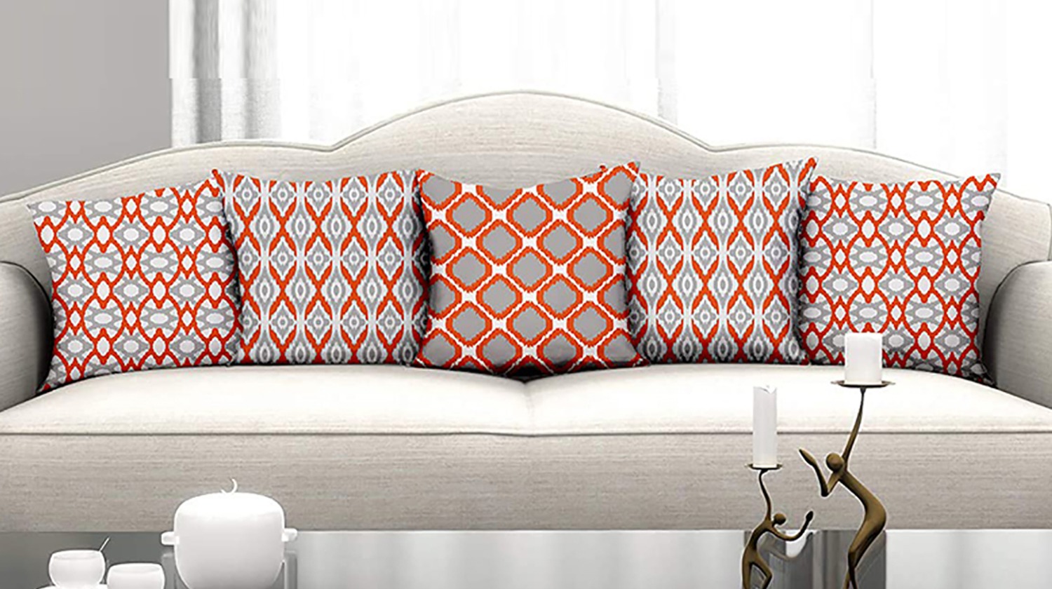 homewards Satin Digital Printed Cushion Covers ( Multicolor ) – Set of 5