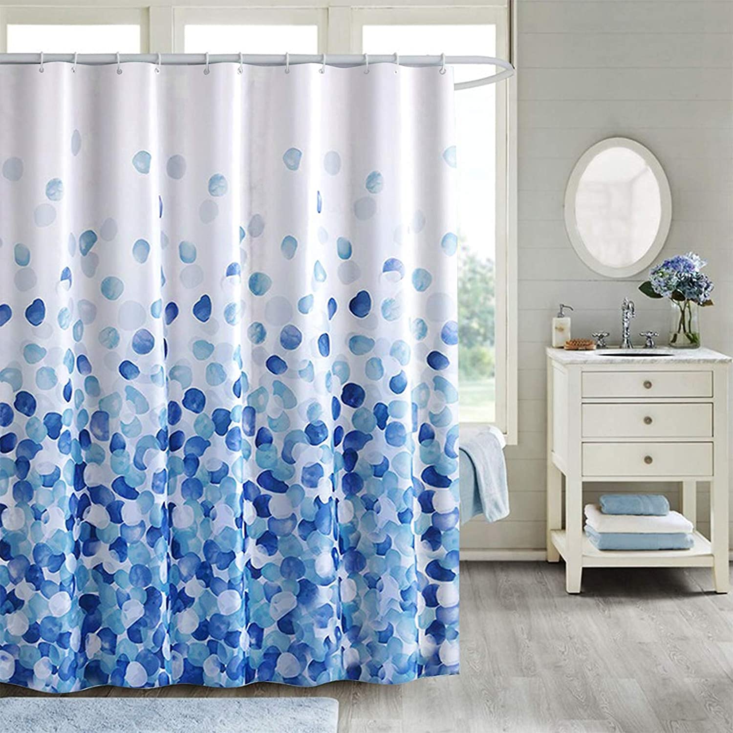 Blue Rose Petals Polyester Shower curtain