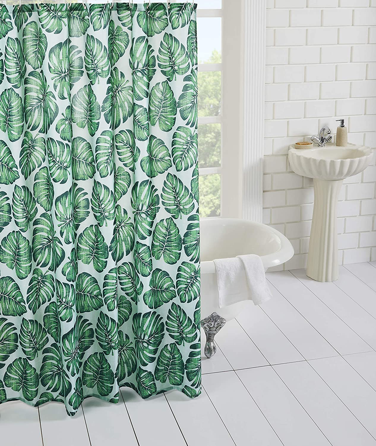 Topical Leaves Polyester Shower Curtain