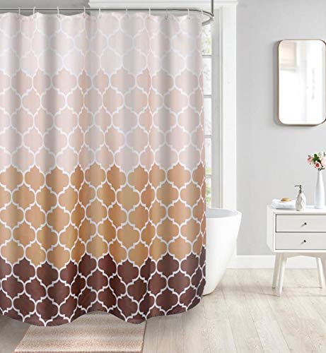 Brown Moraccan gradation pattern Shower curtain