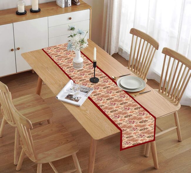 Homewards Peach and Pink Paisley Print Table Runner