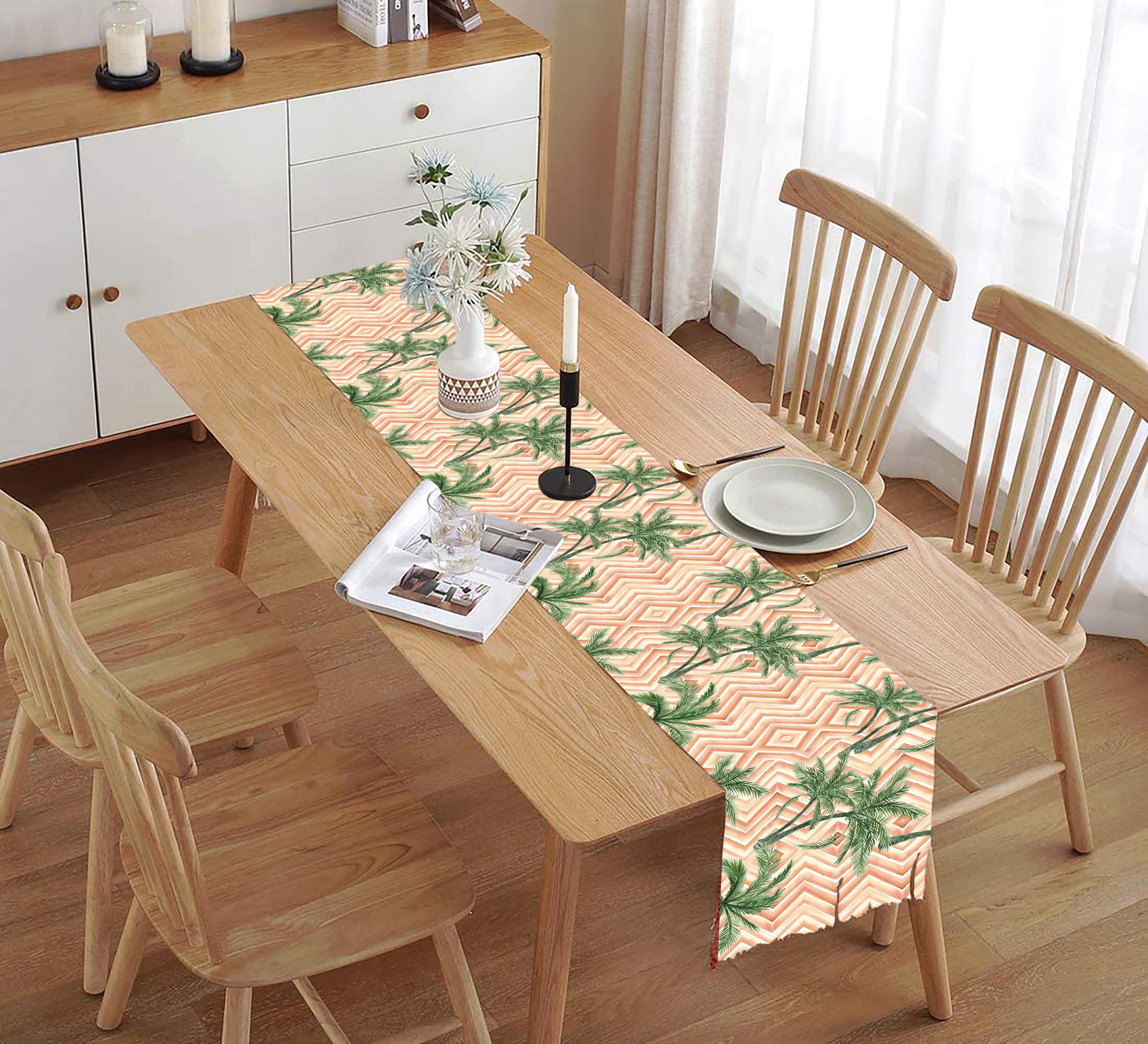Homewards Tropical Palm Tree Design Table Runner